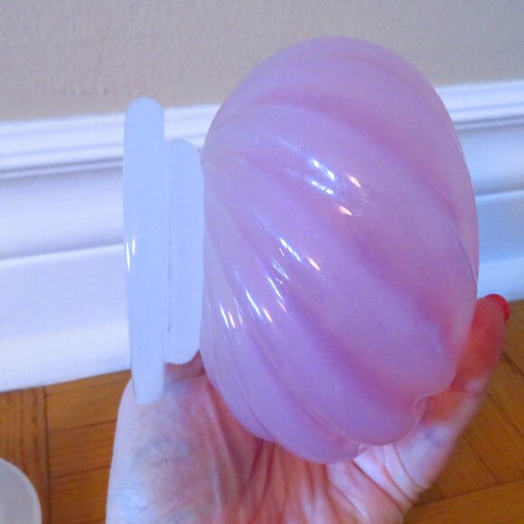 Vintage Archimede Seguso opal pink Murano bonbonniere container 1960 rare - Picture 9 of 13